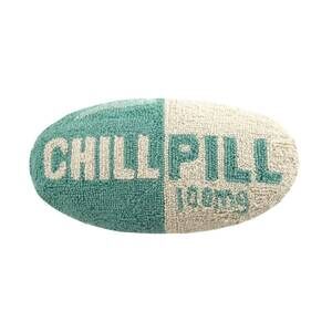 NEW PEKING HANDICRAFT unisex chill pill hook pillow in teal/sage